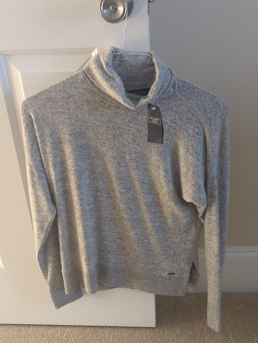 Women's Light Gray Turtleneck Sweater